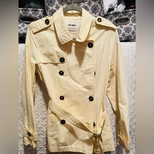 Old Navy Soft Yellow Women's Trench Coat